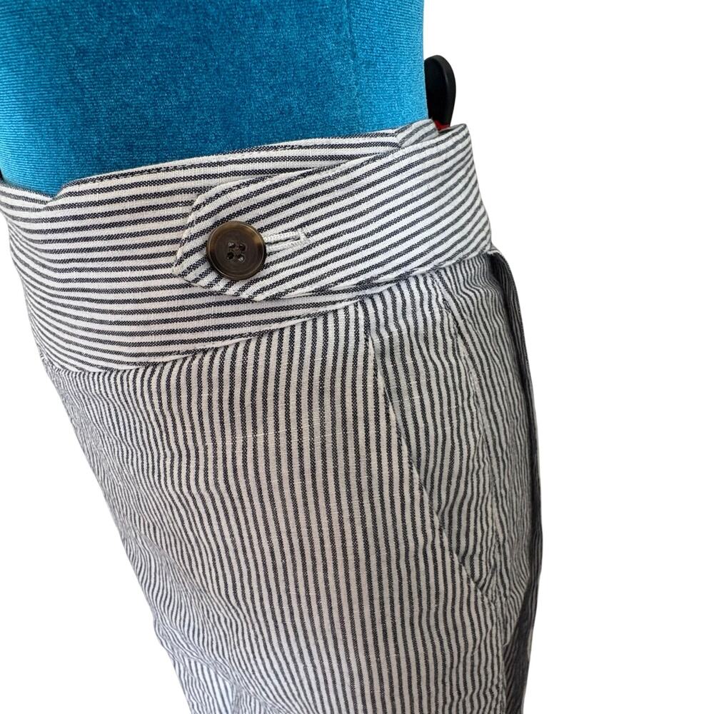 J Crew Oxford Stripe True Wrap Maxi Skirt Linen Cotton 4 - Picture 5 of 7